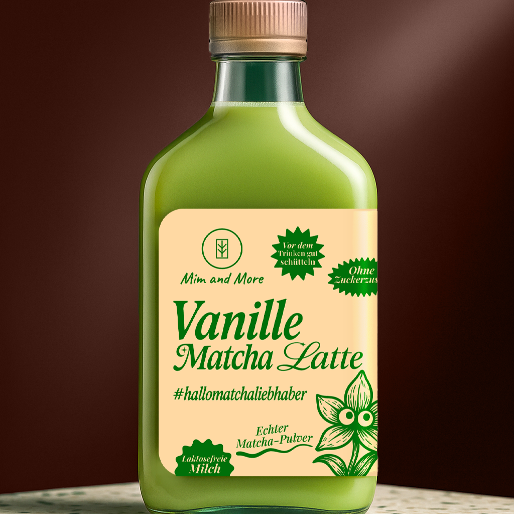 Vanille Matcha-Latte Glasflasche 190ml
